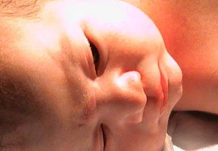 Close-up of a newborn infant