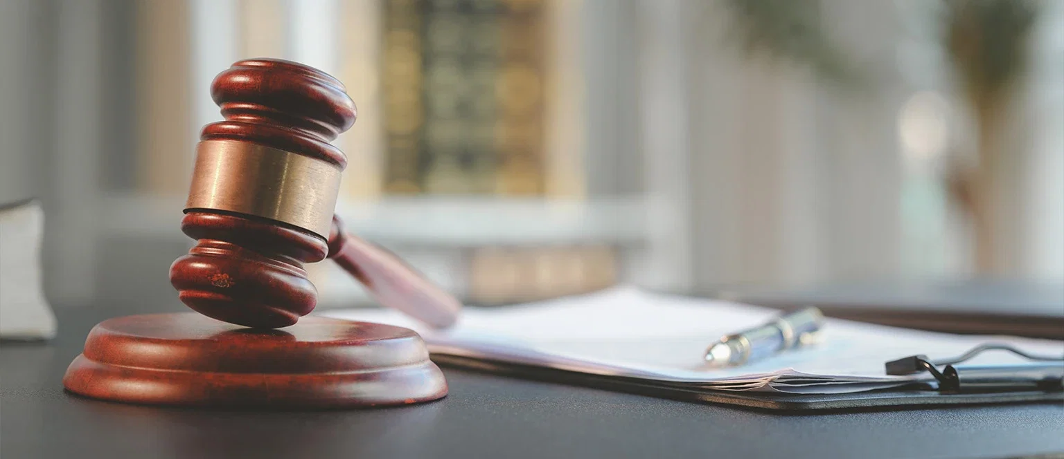 Gavel on desk