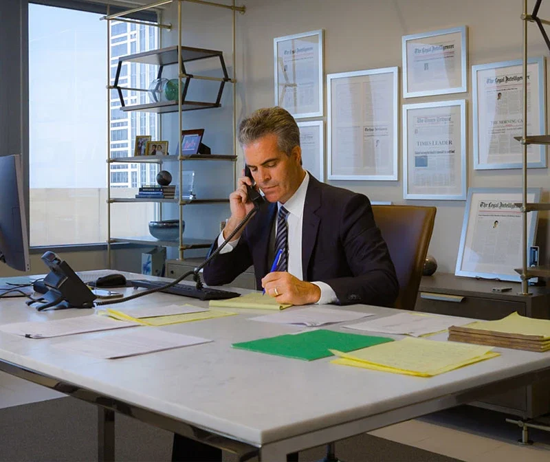 Matt Casey working at his desk